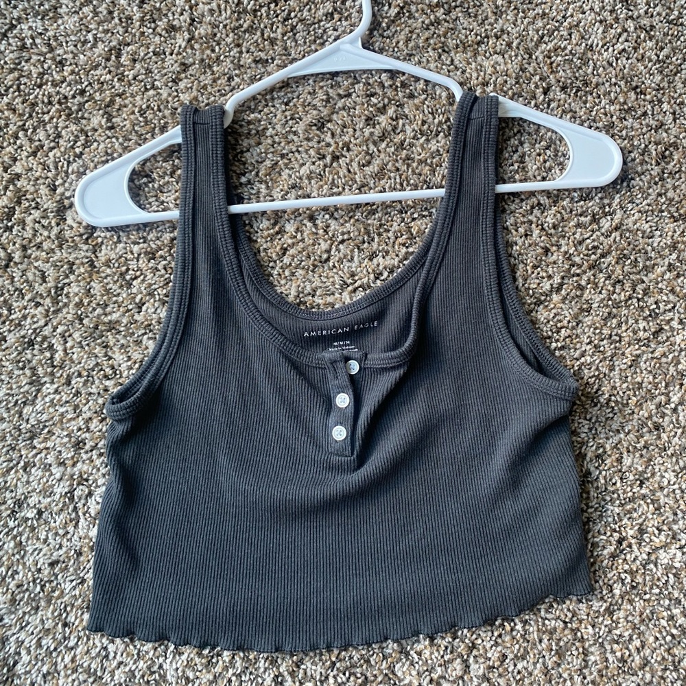 Aerie Ruffle Hem Cropped Tank Top